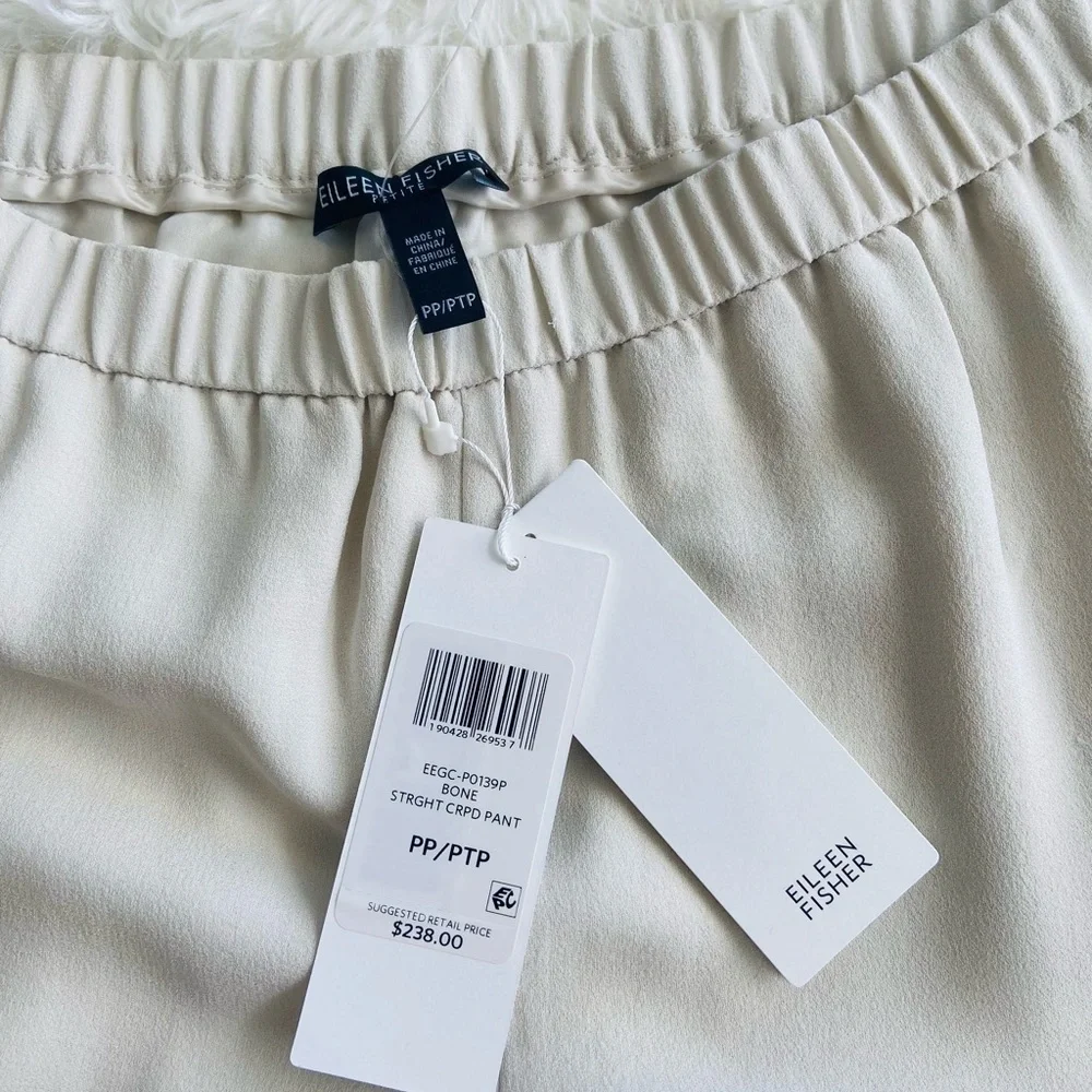 🤍New! Eileen Fisher Bone Straight Cropped Pants - Picture 4 of 7